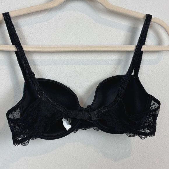 Chantelle 1936 Contour Bra Blue Black Lace 36C - Picture 3 of 6